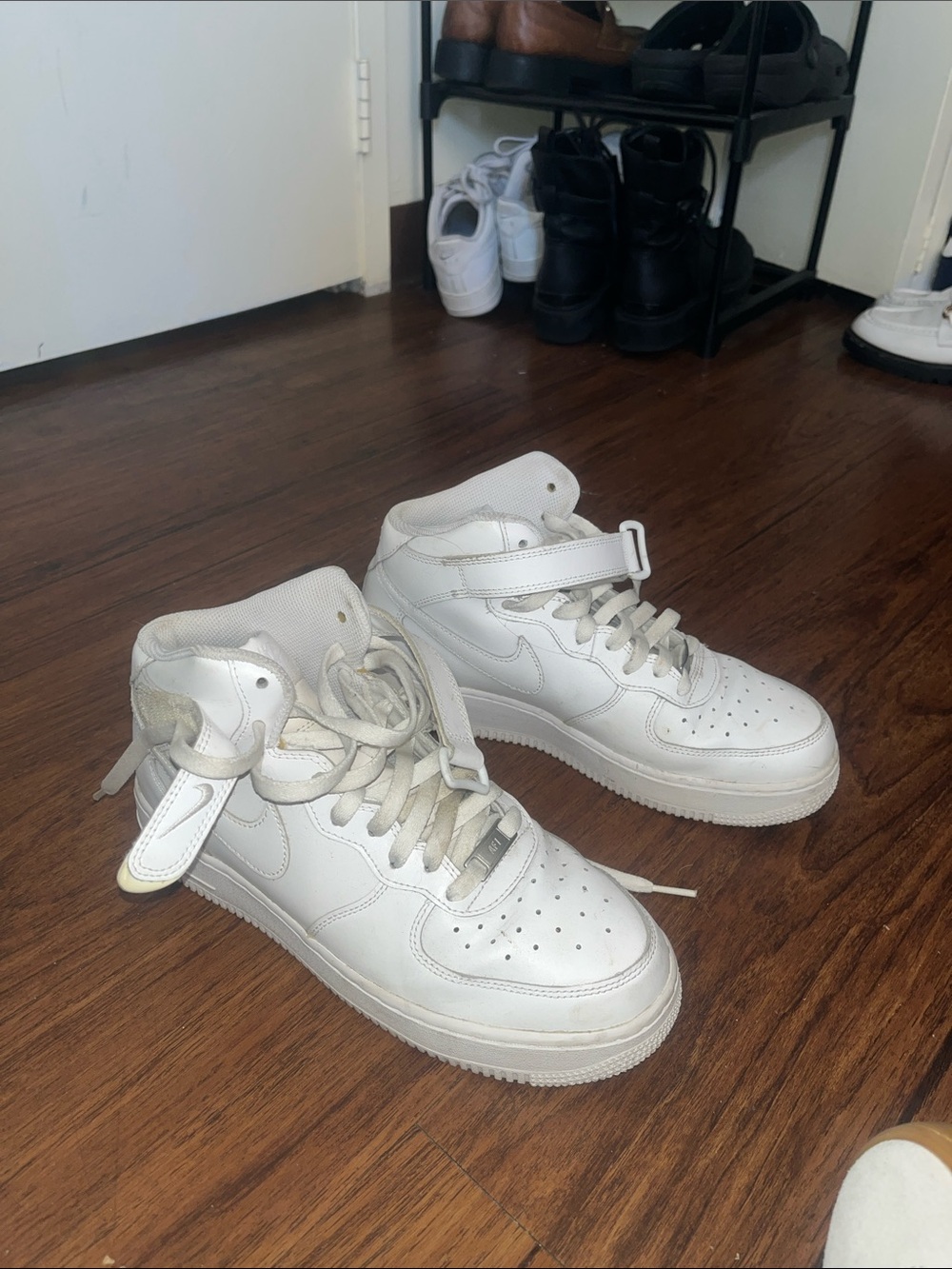Nike Mid-Top Swoosh Sneakers in Off-White